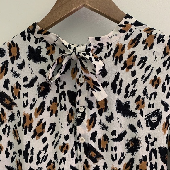 & Other Stories Button Back Top 6 Leopard Print - Picture 3 of 7
